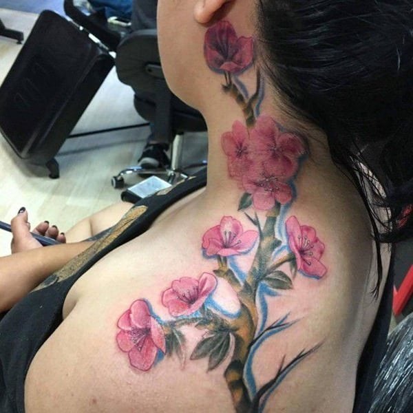 tatuagem flor de cerejeira 121