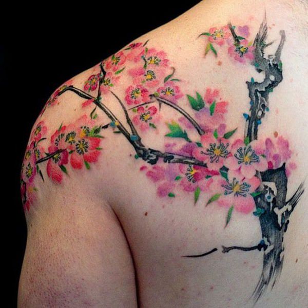 tatuagem flor de cerejeira 145