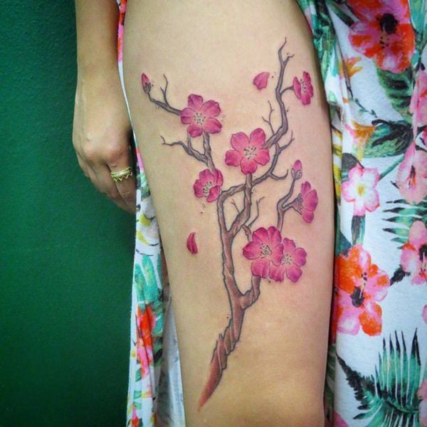 tatuagem flor de cerejeira 154