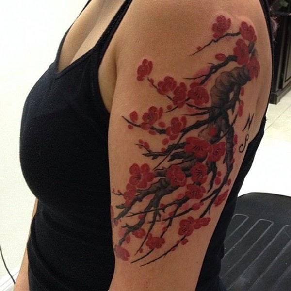 tatuagem flor de cerejeira 165
