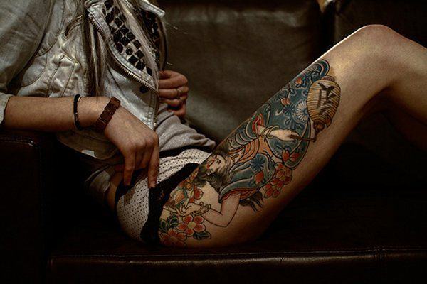 tatuagem coxa perna 286