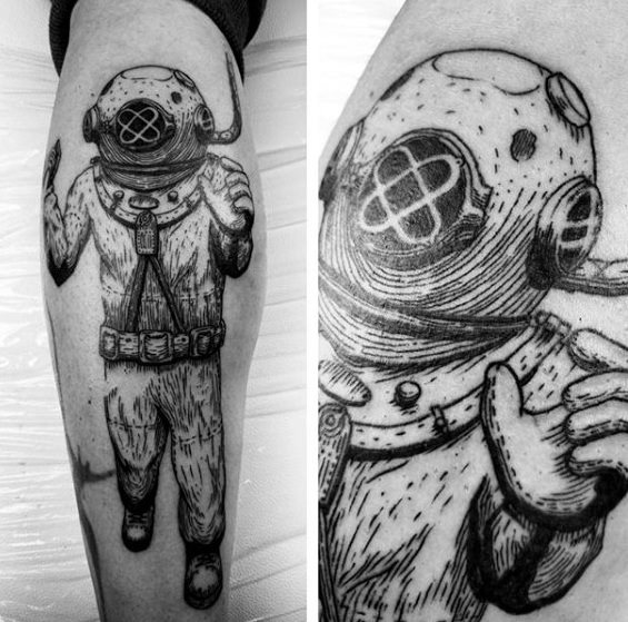 tatuagem mergulhador 69