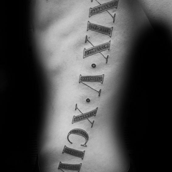 tatuagem numeros romanos 95