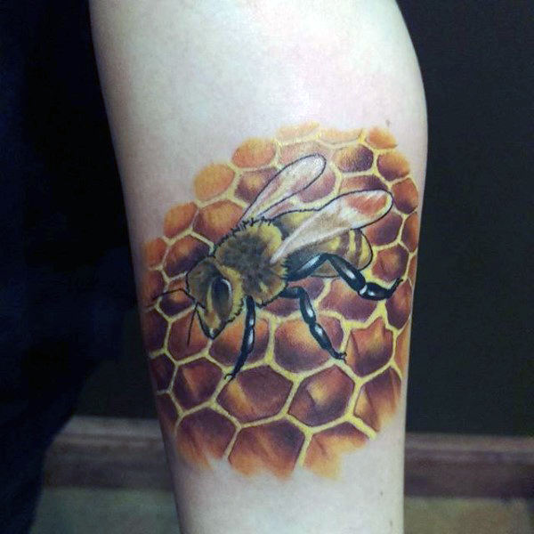 tatuagem favo de mel abelha 137