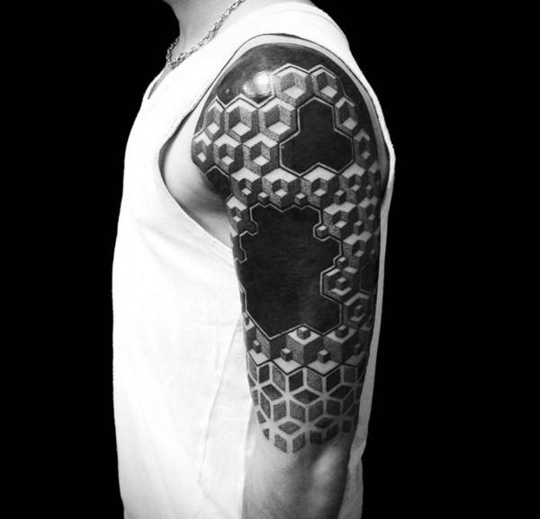 tatuagem favo de mel abelha 77