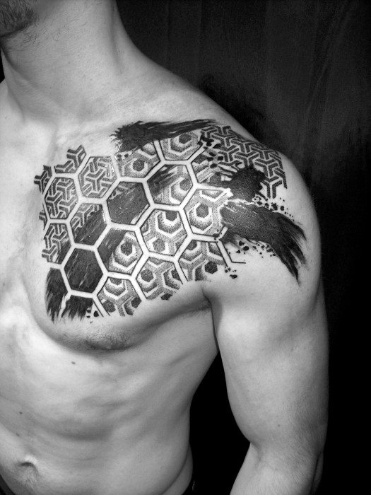 tatuagem favo de mel abelha 83