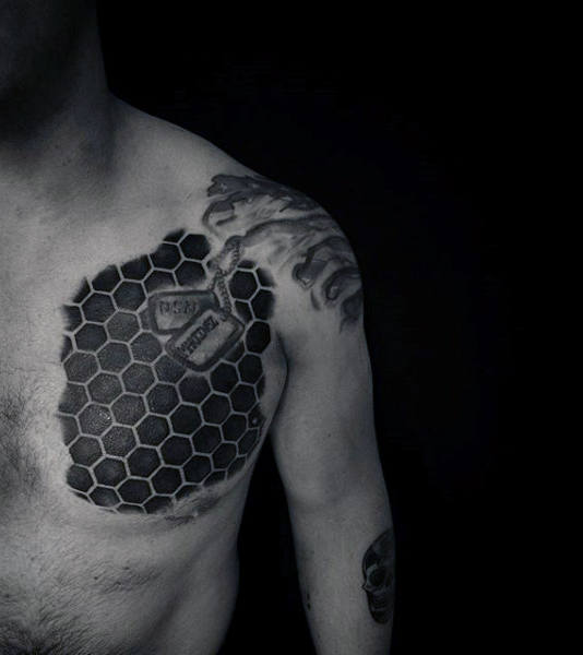 tatuagem favo de mel abelha 91